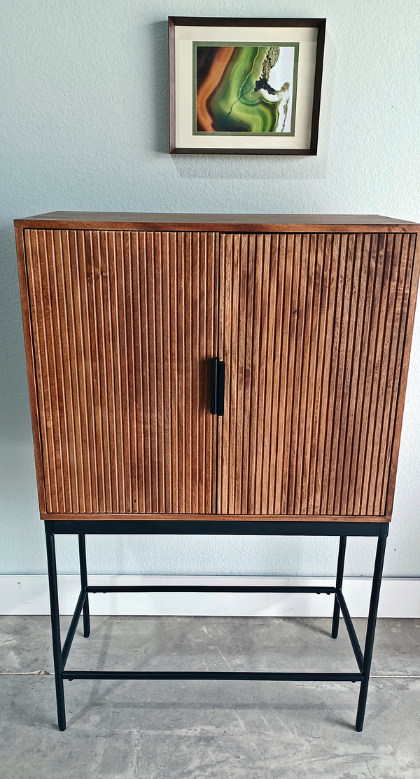 New Mid Century elegant tall cabinet in solid hard wood for Living room, bedroom, bathroom, guest room, home office, study