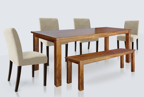 Timeless beauty - Solid hardwood dining table with bench