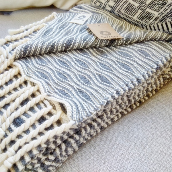 Nuwave Grey 100% premium cotton Knit Throw 70” Length
