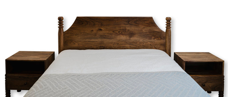KATE Queen bed set with 2 night stands and slats. Solid hard wood.