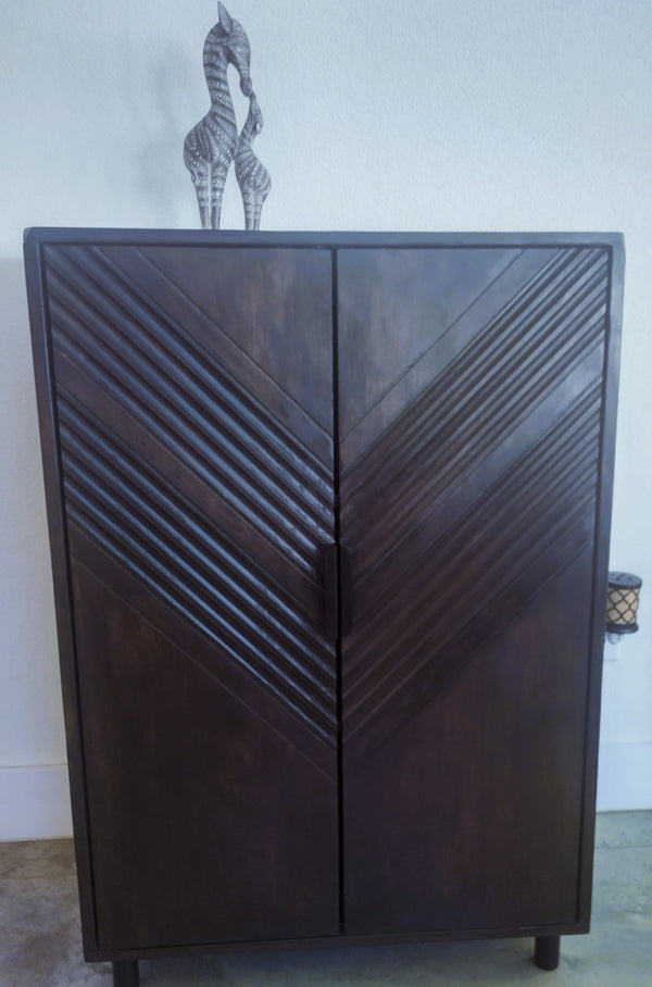 (0 tax) Koblenz NOIR 2 door hardwood designer Cabinet LP Records storage