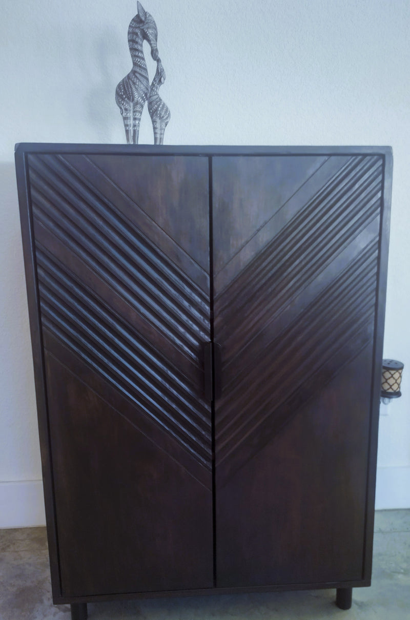 (0 tax) Koblenz NOIR 2 door hardwood designer Cabinet LP Records storage