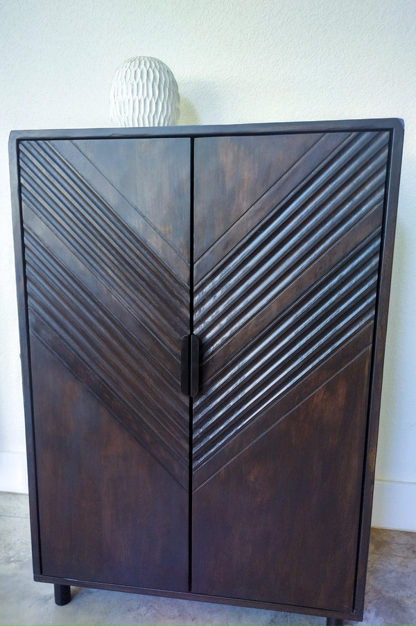 (0 tax) Koblenz NOIR 2 door hardwood designer Cabinet LP Records storage