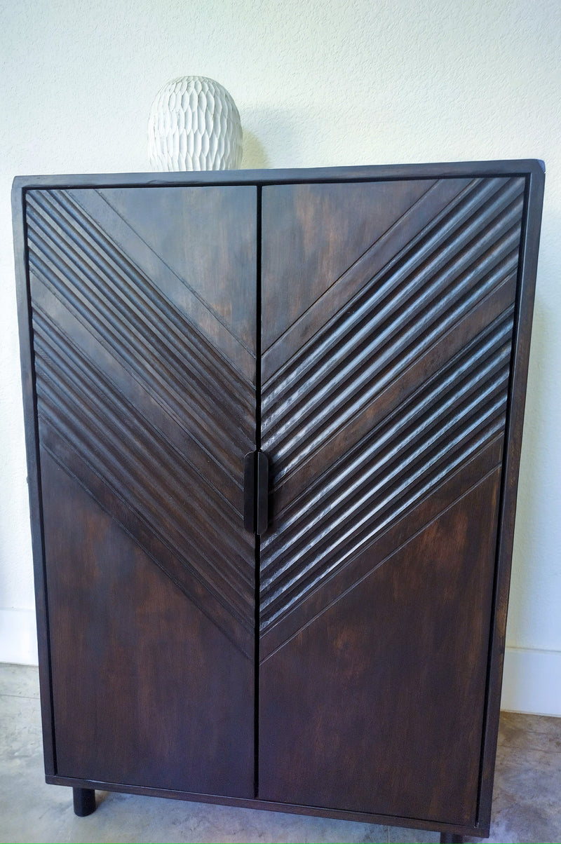 (0 tax) Koblenz NOIR 2 door hardwood designer Cabinet LP Records storage