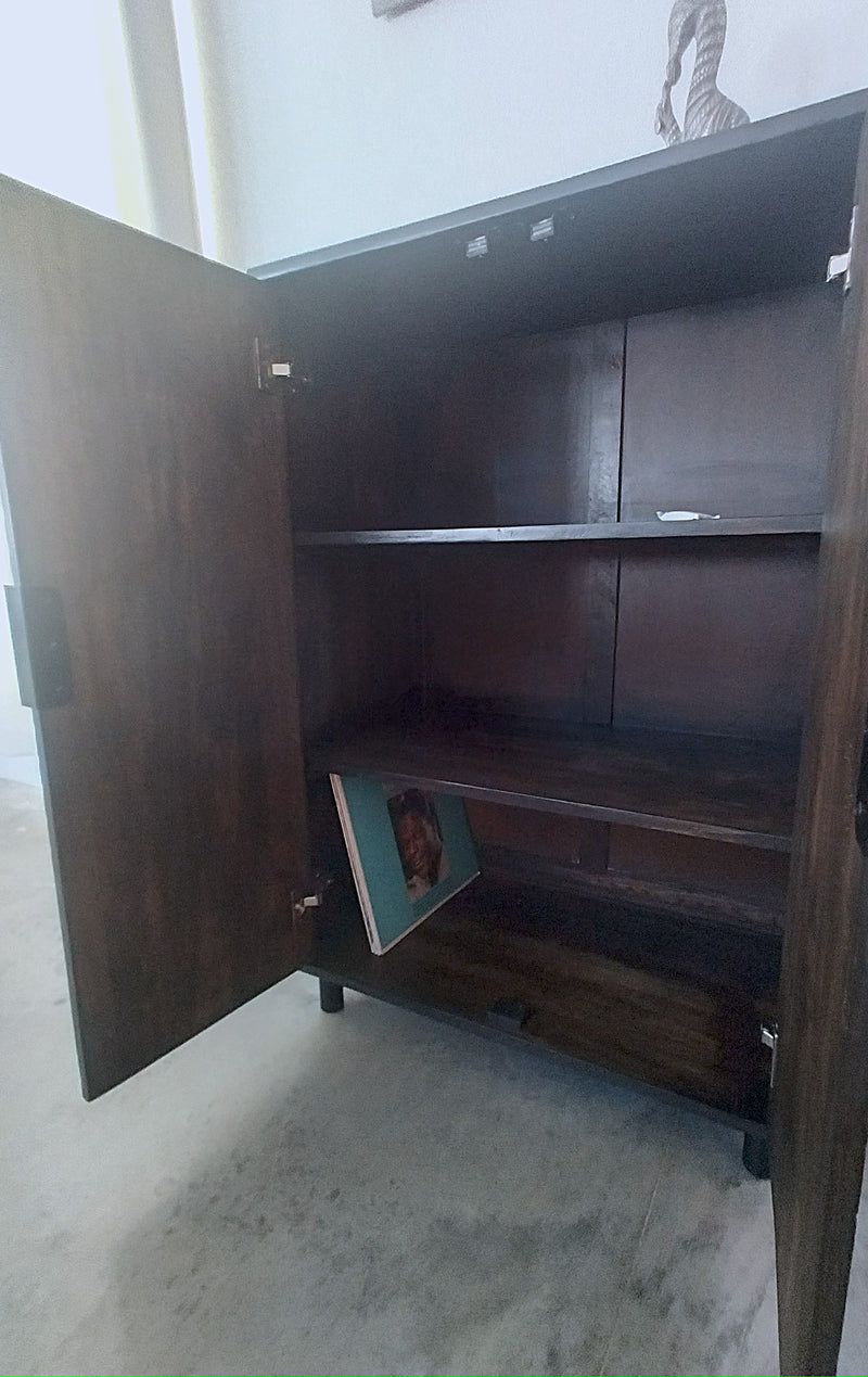 (0 tax) Koblenz NOIR 2 door hardwood designer Cabinet LP Records storage