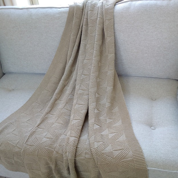 Arden Natural Olive Melange 100% Premium cotton Throw 70" Length