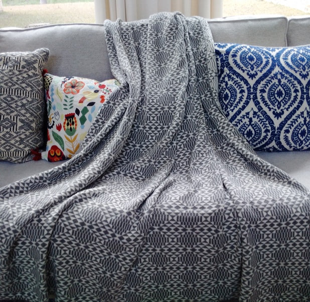 Dark grey knitted throw deals