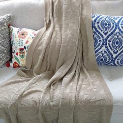 Arden Natural Olive Melange 100% Premium cotton Throw 70" Length