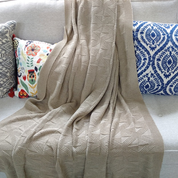 Arden Natural Olive Melange 100% Premium cotton Throw 70" Length