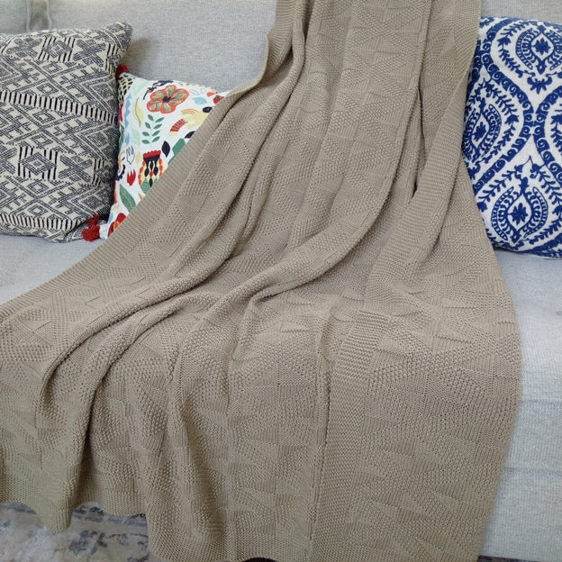 Arden Natural Olive Melange 100% Premium cotton Throw 70" Length