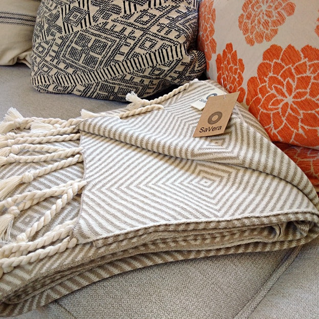 Studio Natural Super Soft 100% superior cotton Knit Throw 70"