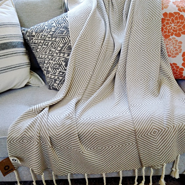 Studio Natural Super Soft 100% superior cotton Knit Throw 70"